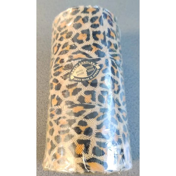 Leopard SWAZI CANDLE Handmade In Africa Decorative 3.5x7” Pillar Candle NOS - Picture 3 of 12